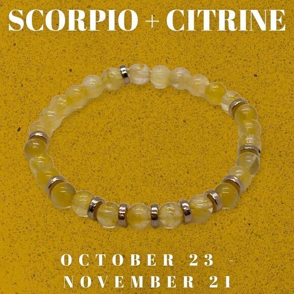 NWT Wool + Pepper Co. Scorpio + Citrine Bracelet - Zodiac x Gemstone Collection - Picture 8 of 13